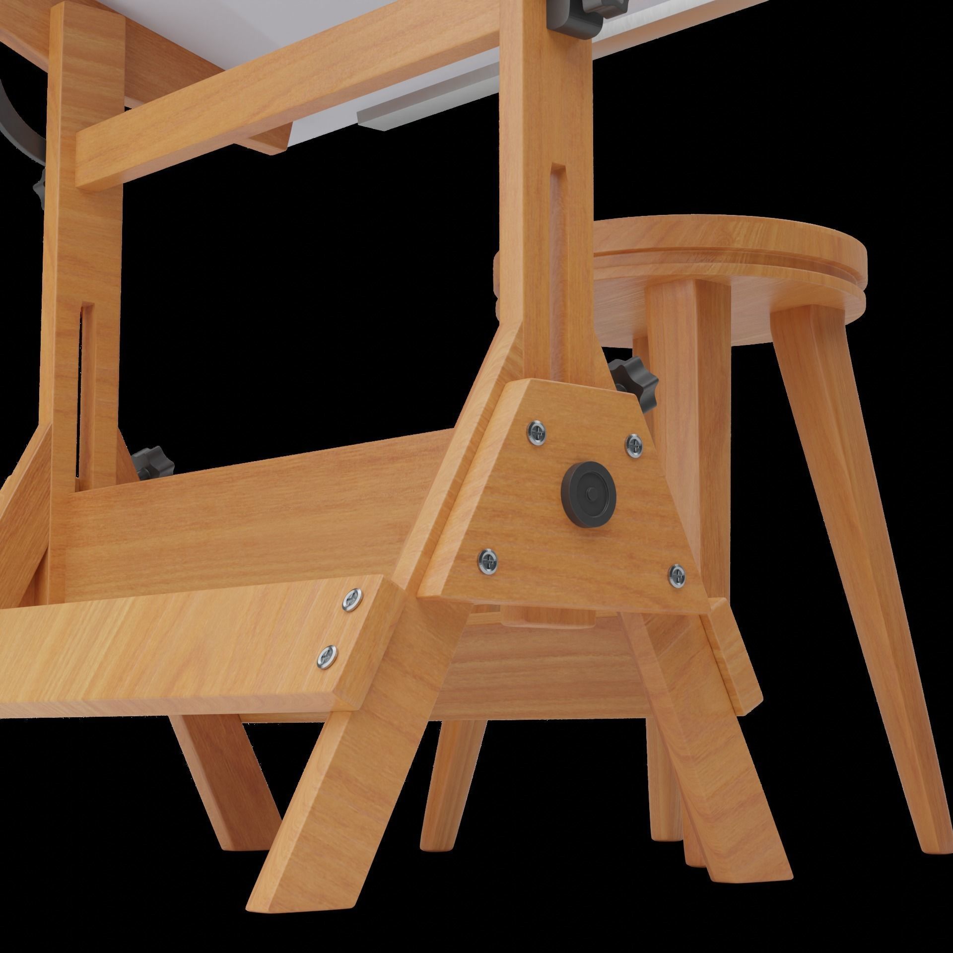 Drafting Table Low poly 3D model Low-poly 3D model_12