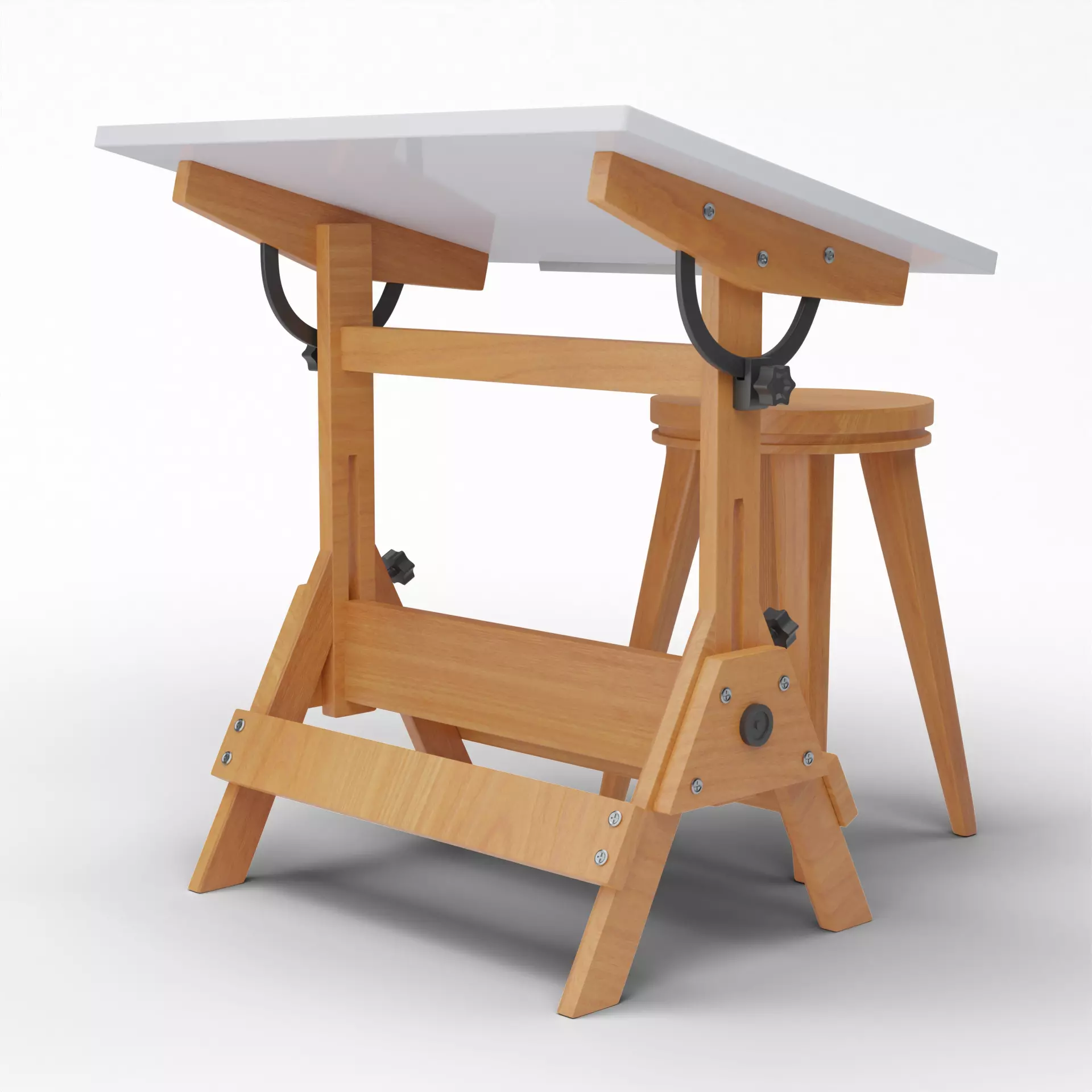 Drafting Table Low poly 3D model Low-poly 3D model_0