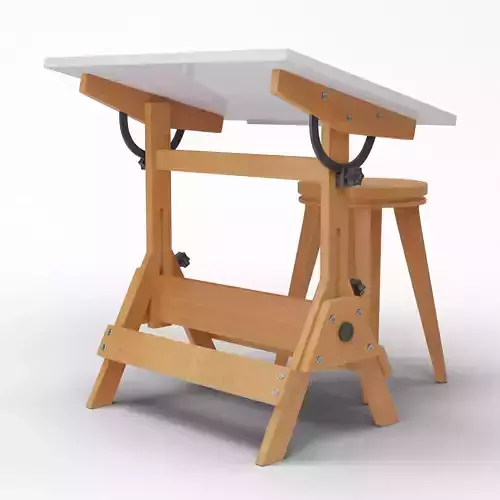Drafting Table Low poly 3D model Low-poly 3D model