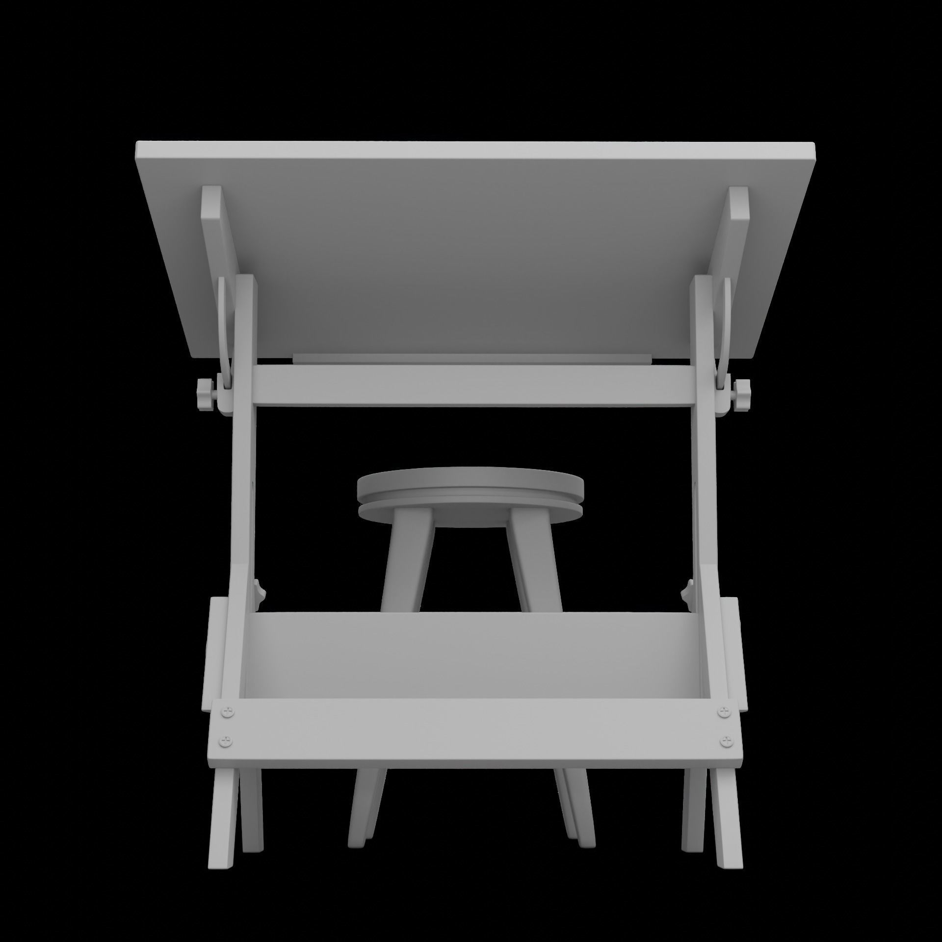 Drafting Table Low poly 3D model Low-poly 3D model_40