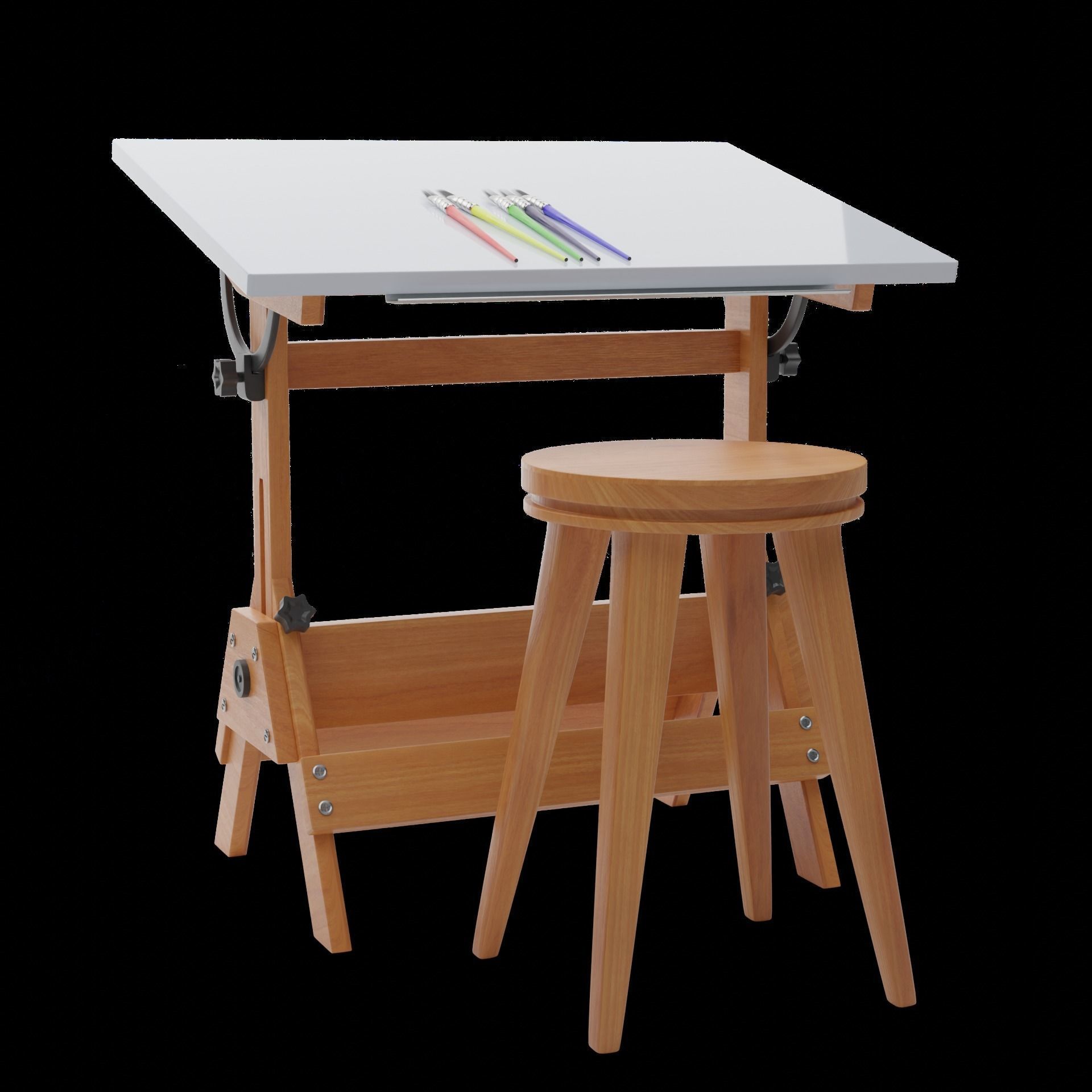 Drafting Table Low poly 3D model Low-poly 3D model_54