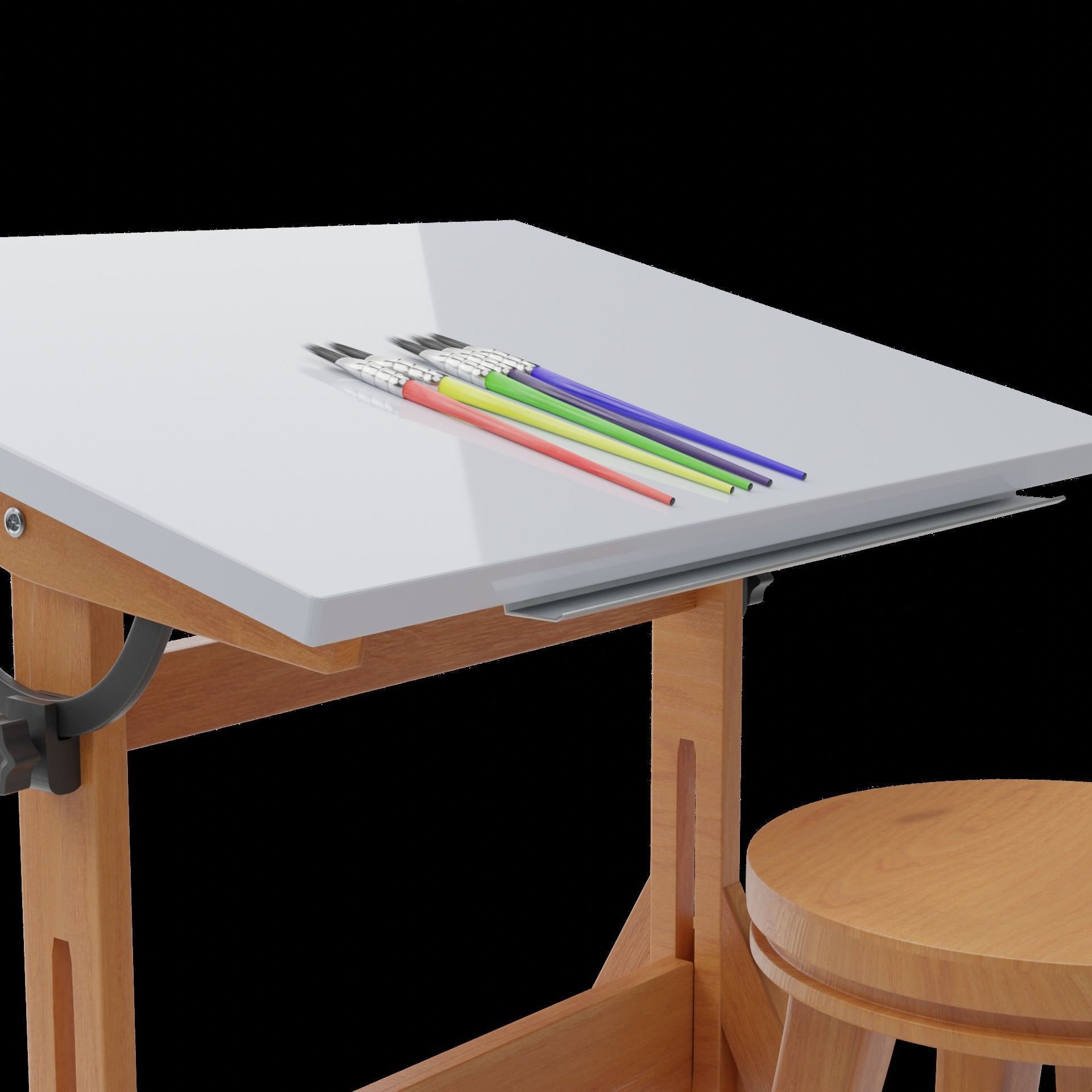 Drafting Table Low poly 3D model Low-poly 3D model_21