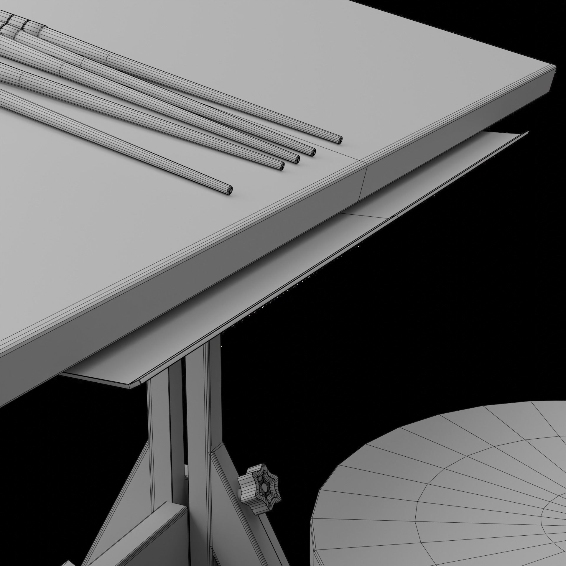 Drafting Table Low poly 3D model Low-poly 3D model_50