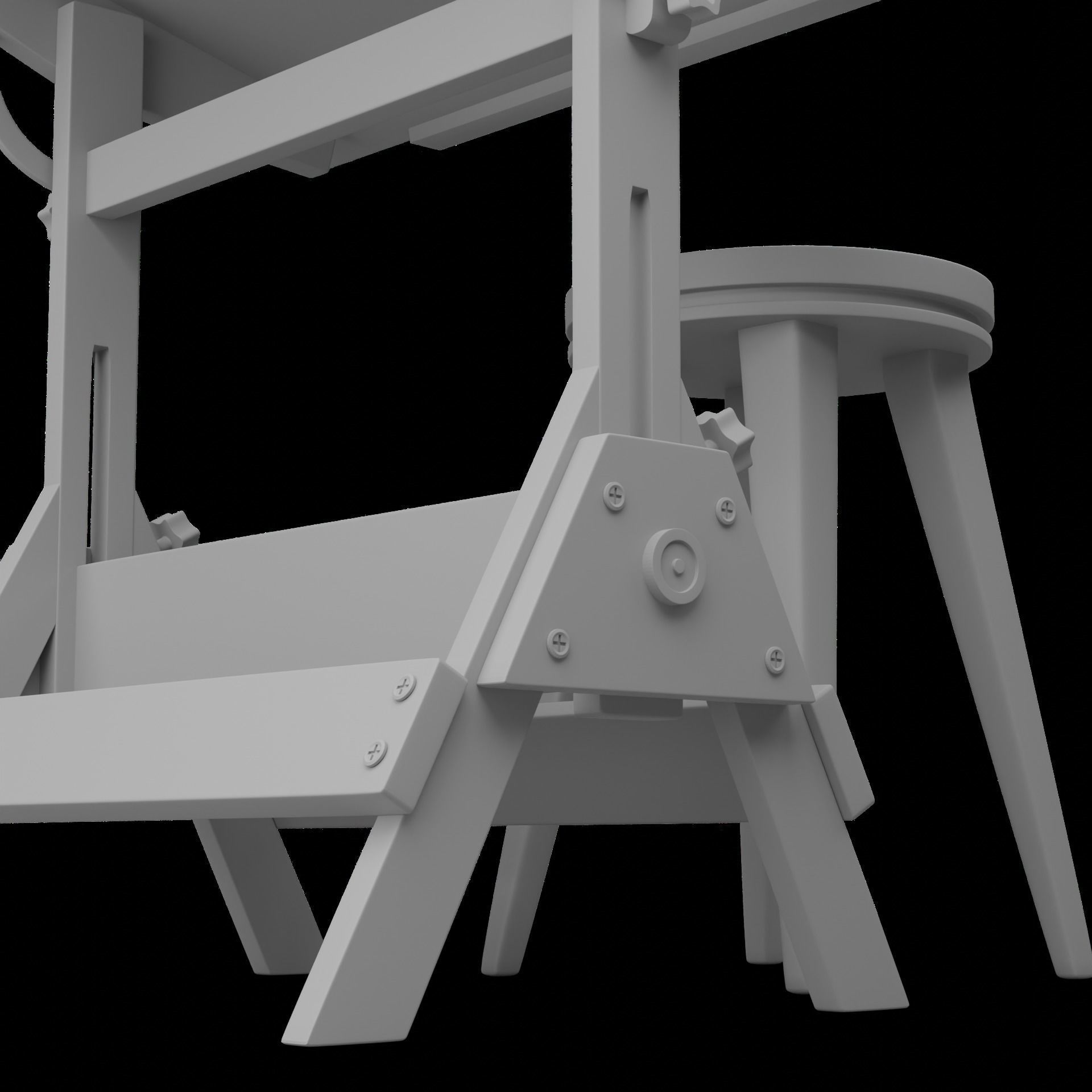 Drafting Table Low poly 3D model Low-poly 3D model_13