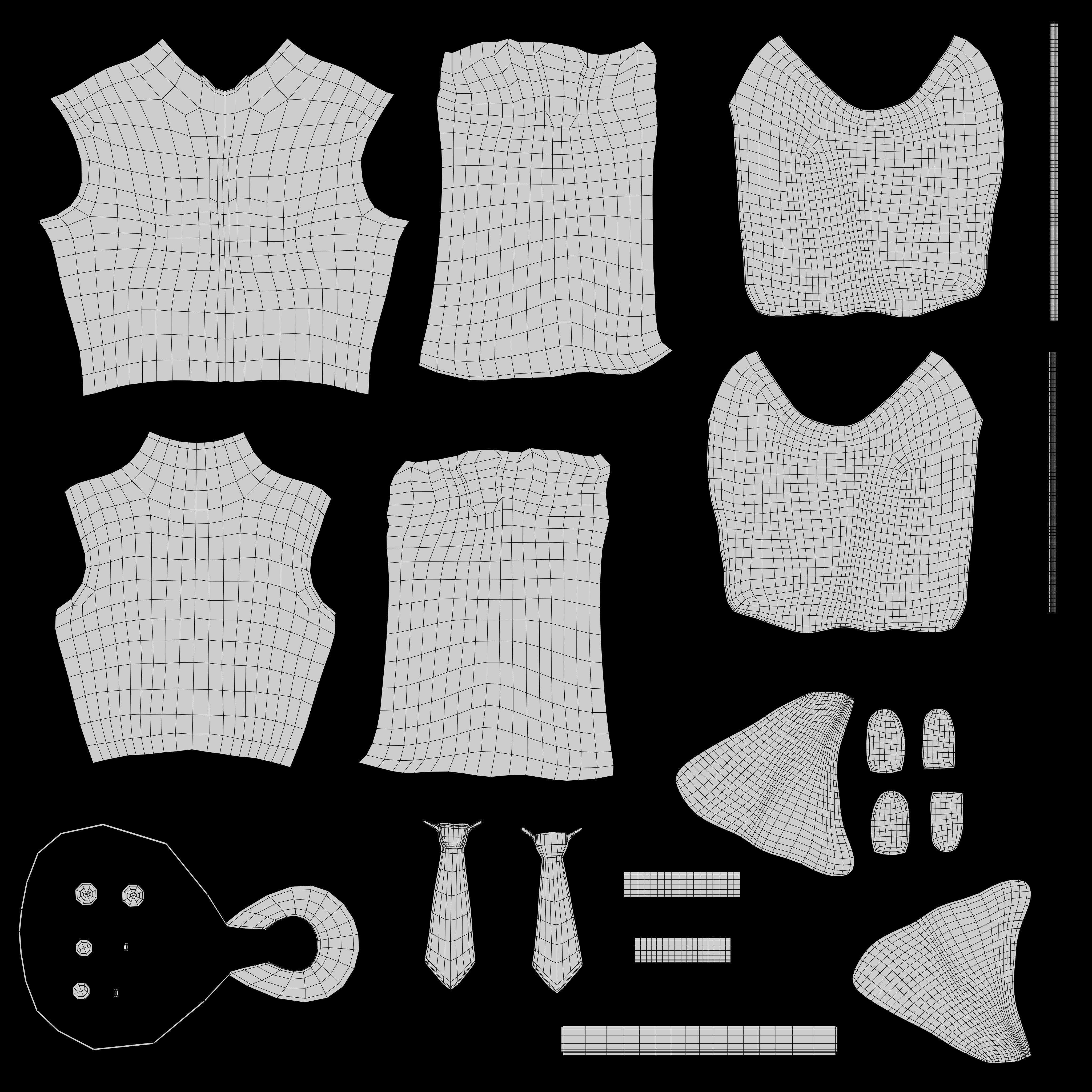 Military Lolita Dress Low-poly 3D model_15