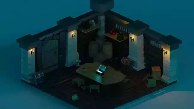 Dungeon room 3d model