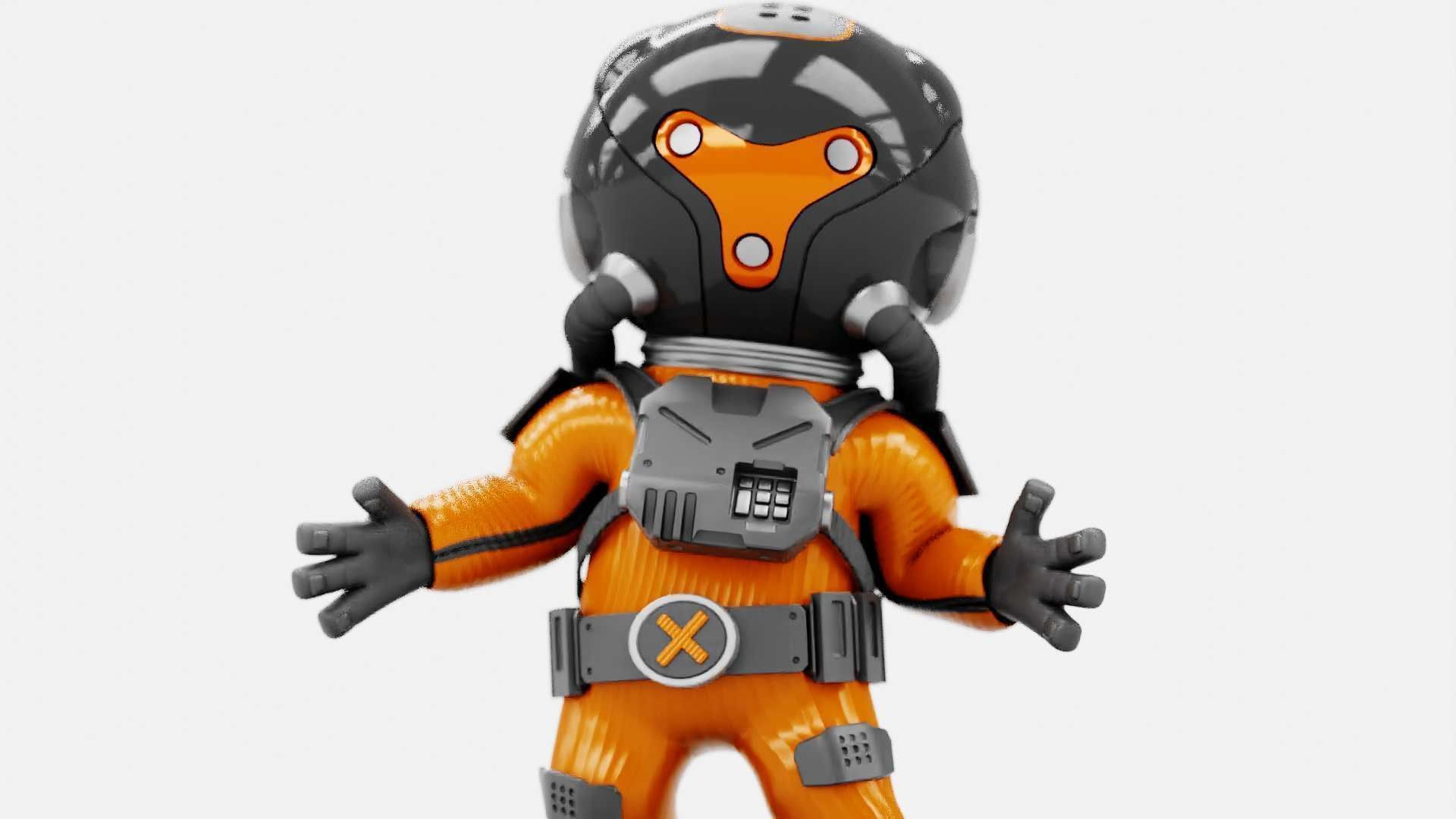 TOON  ASTRONAUT K-3000  RIGGED 3D model_25