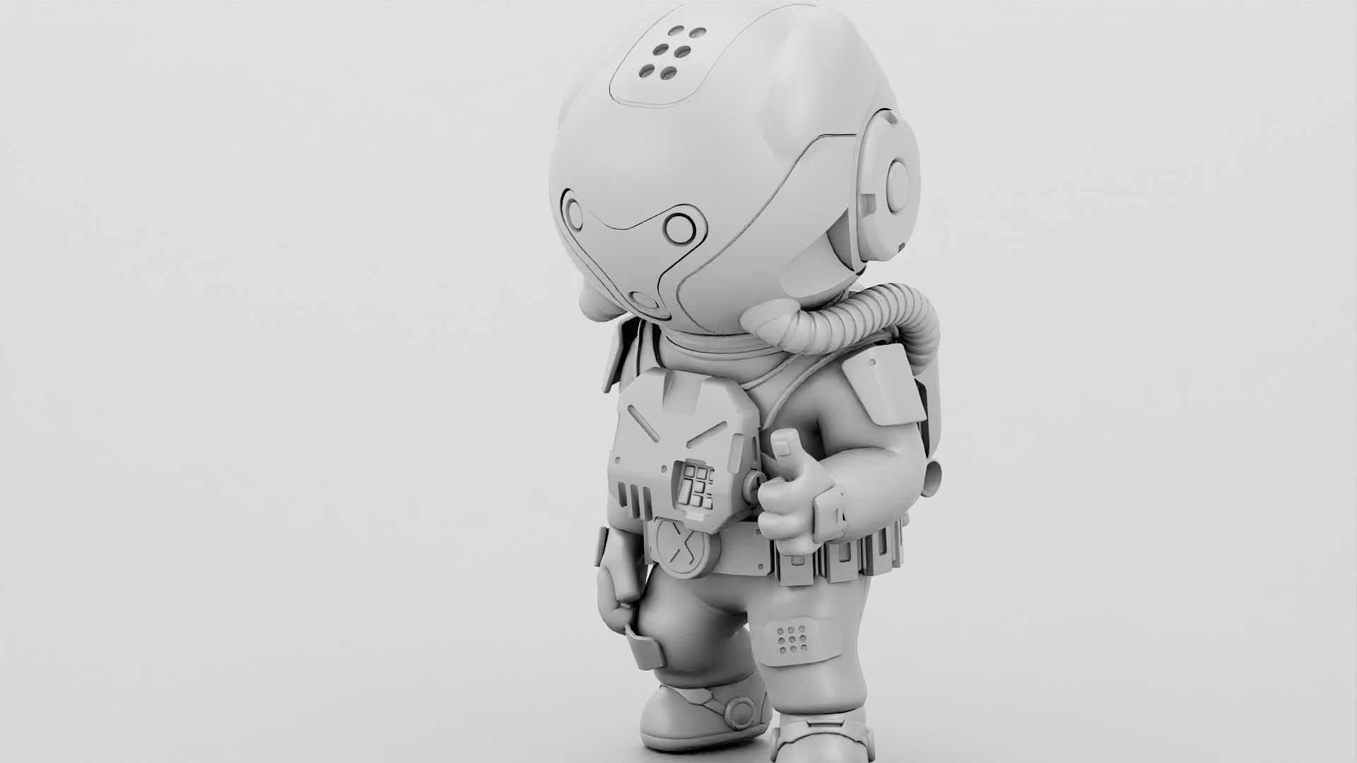TOON  ASTRONAUT K-3000  RIGGED 3D model_31