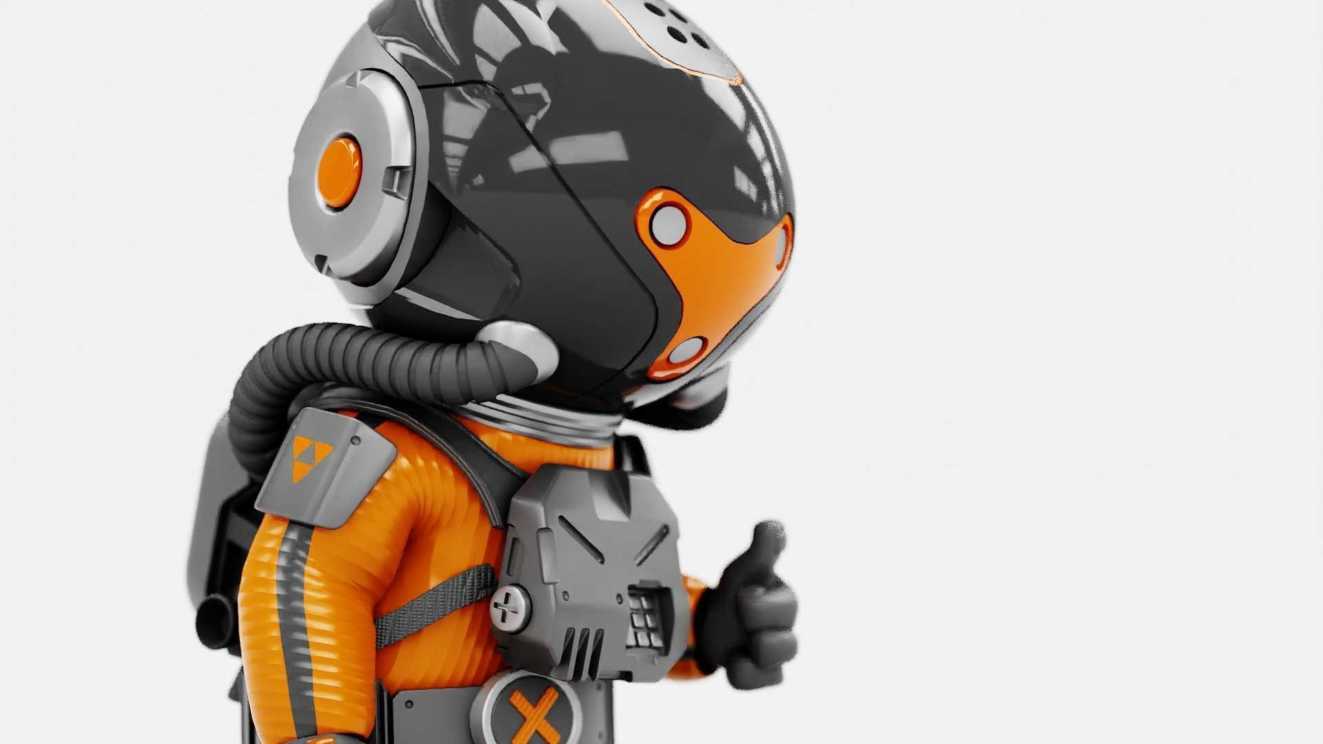 TOON  ASTRONAUT K-3000  RIGGED 3D model_21