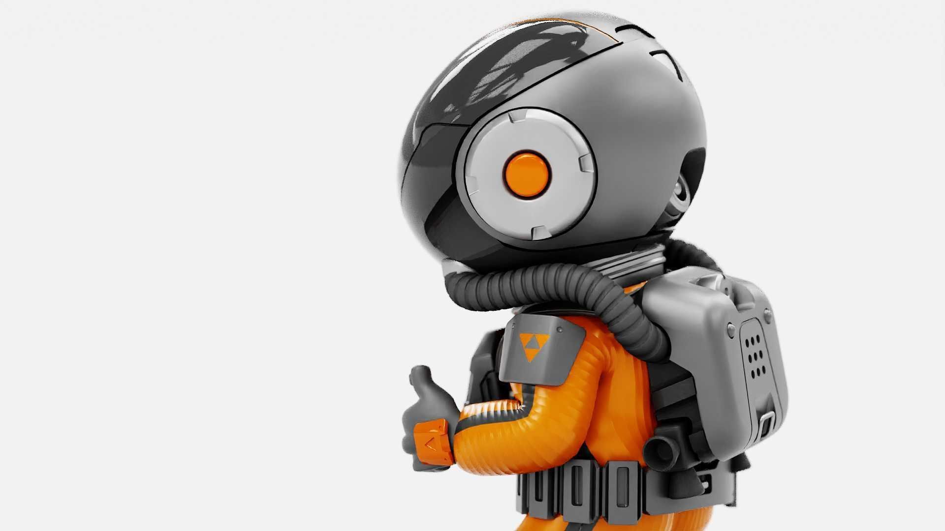 TOON  ASTRONAUT K-3000  RIGGED 3D model_23
