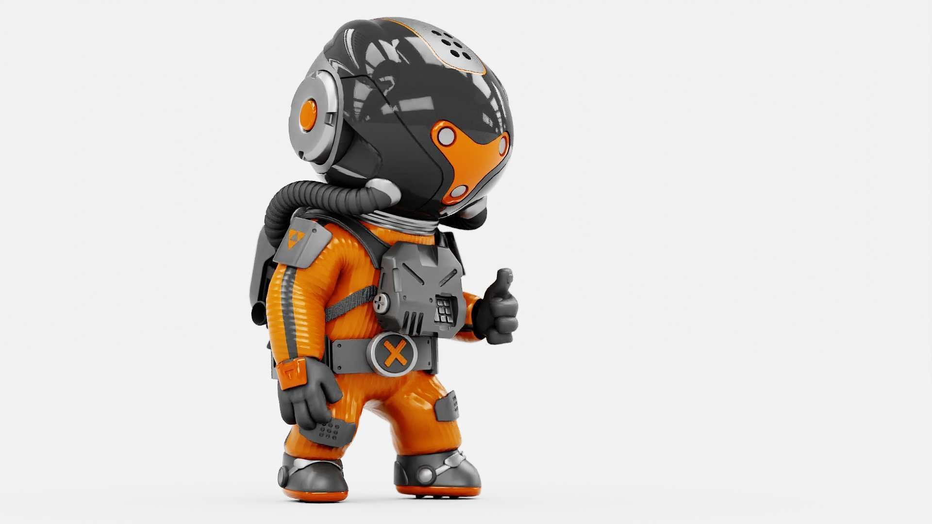TOON  ASTRONAUT K-3000  RIGGED 3D model_20