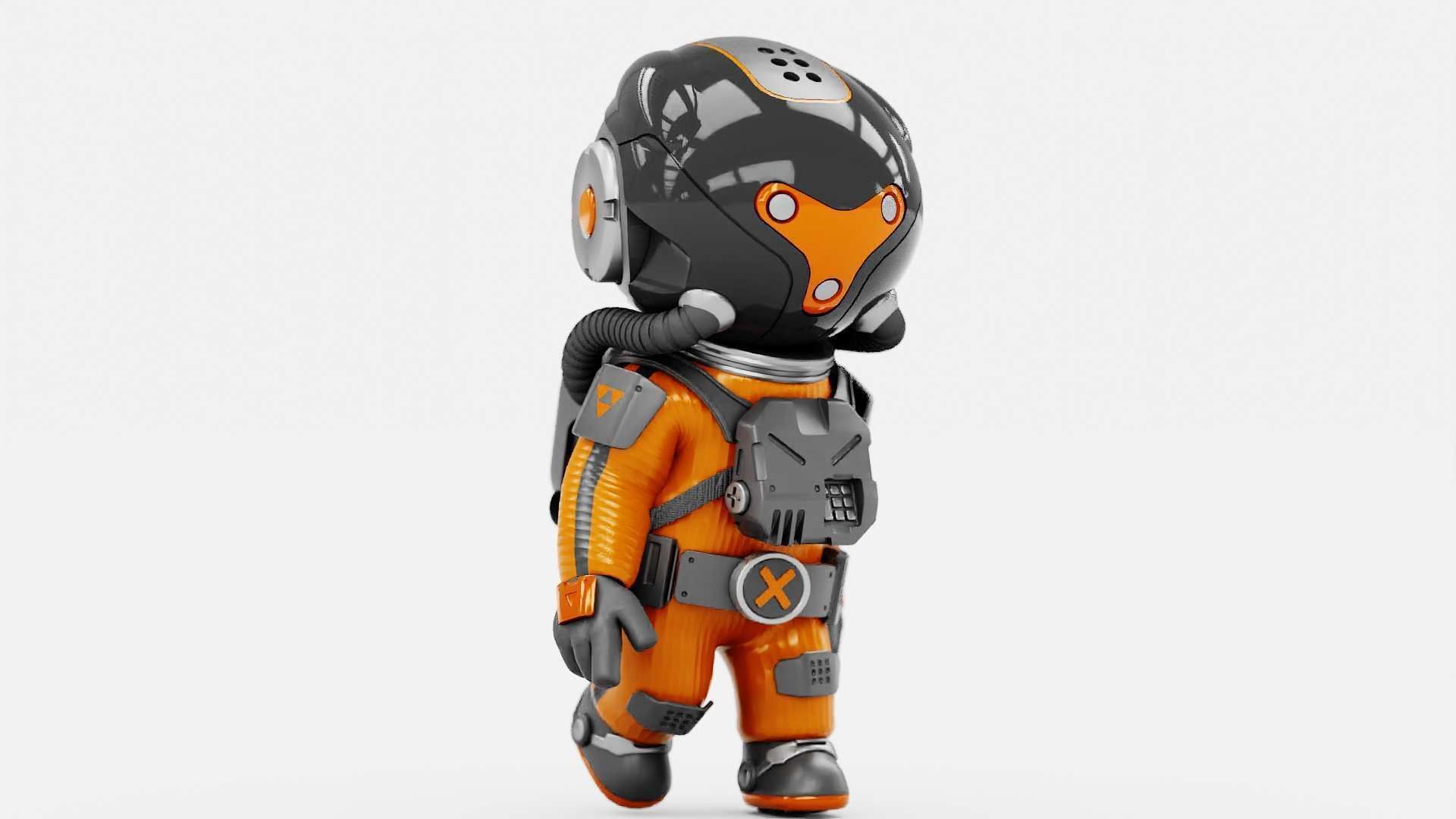 TOON  ASTRONAUT K-3000  RIGGED 3D model_5