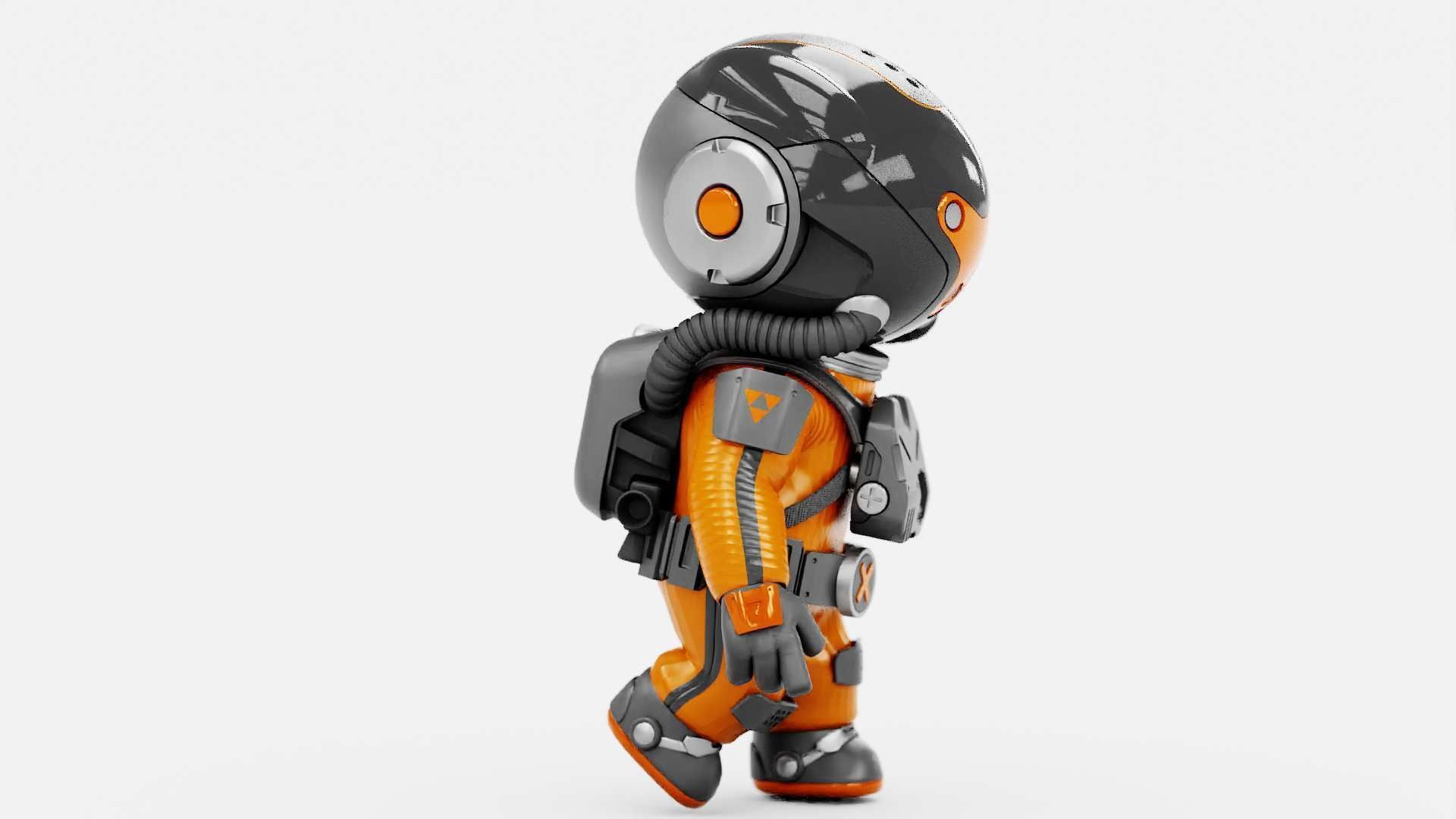 TOON  ASTRONAUT K-3000  RIGGED 3D model_8