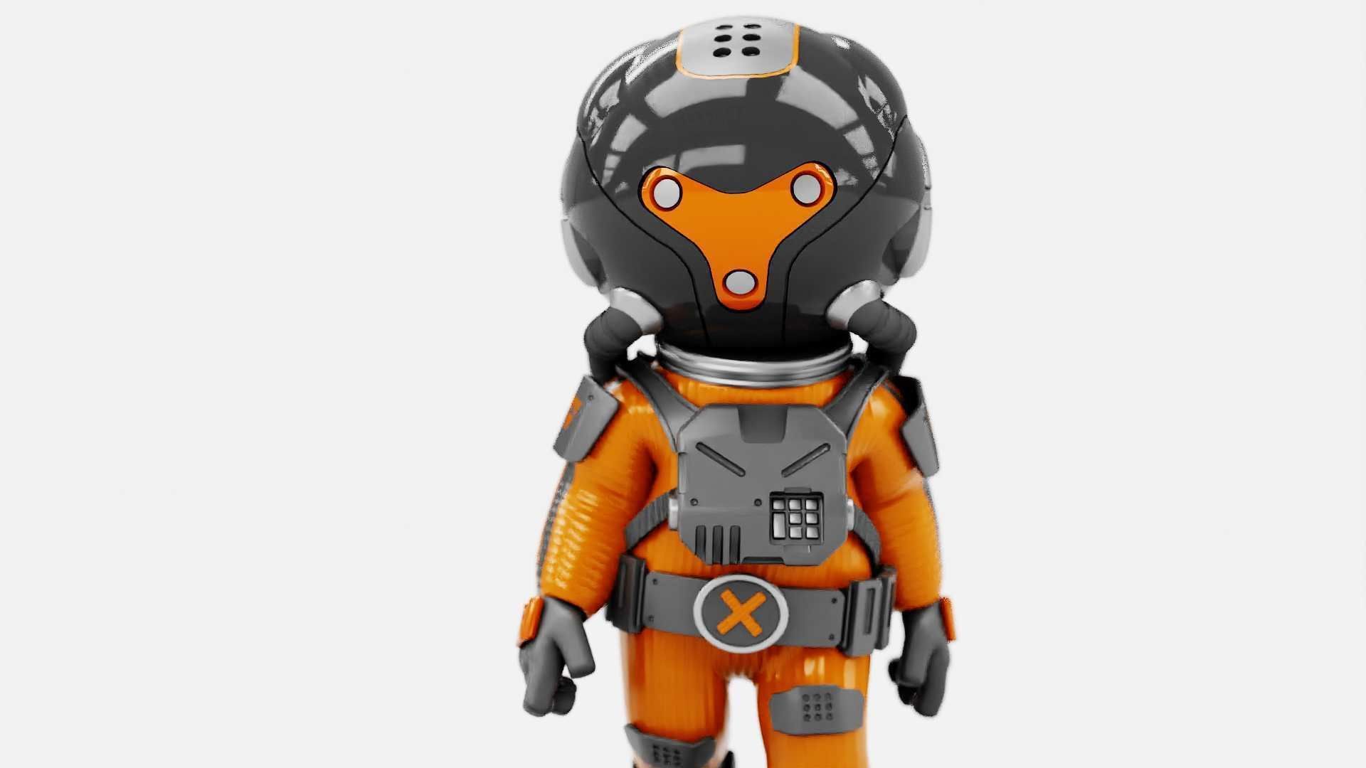TOON  ASTRONAUT K-3000  RIGGED 3D model_2