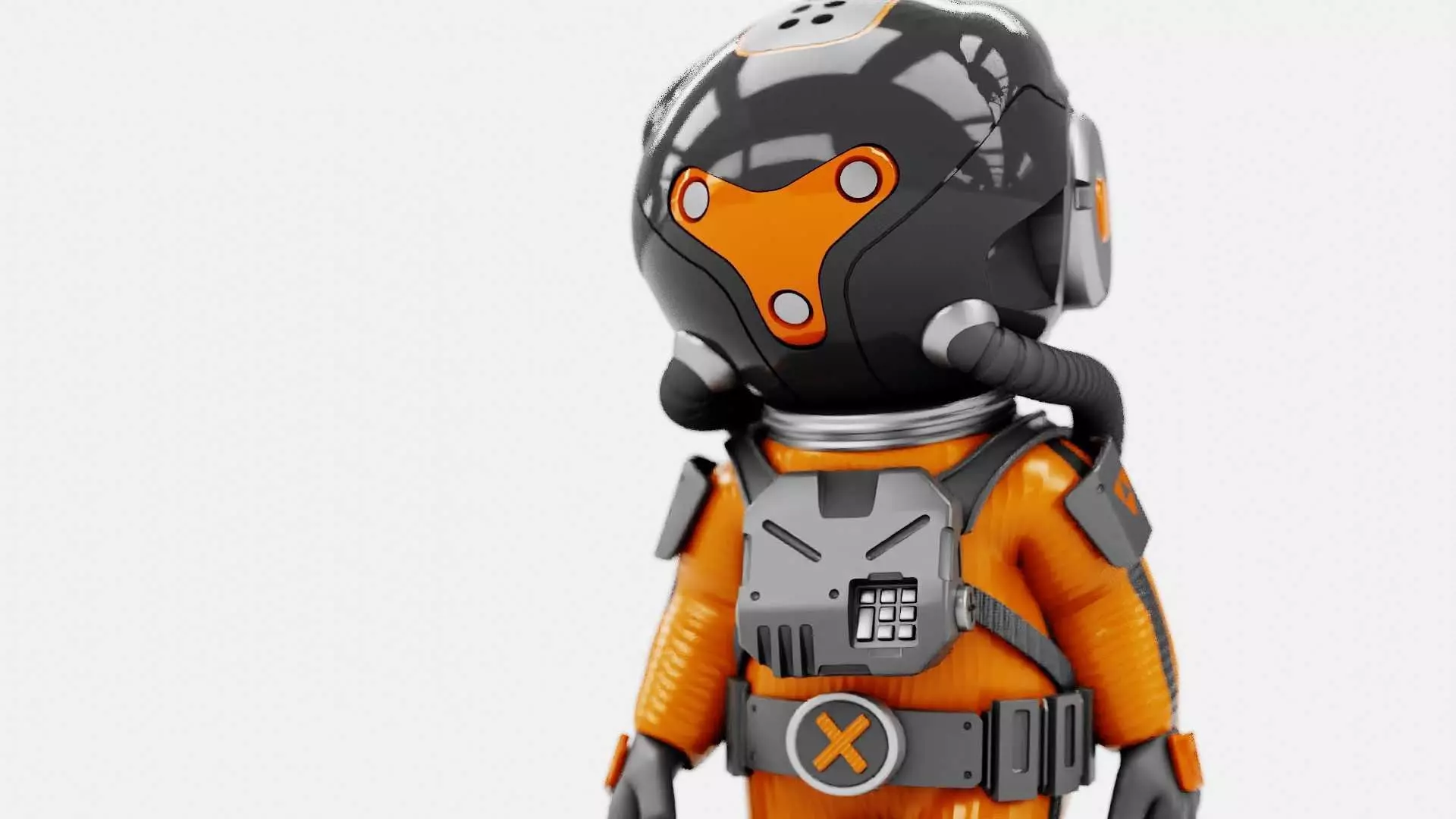 TOON  ASTRONAUT K-3000  RIGGED 3D model_0