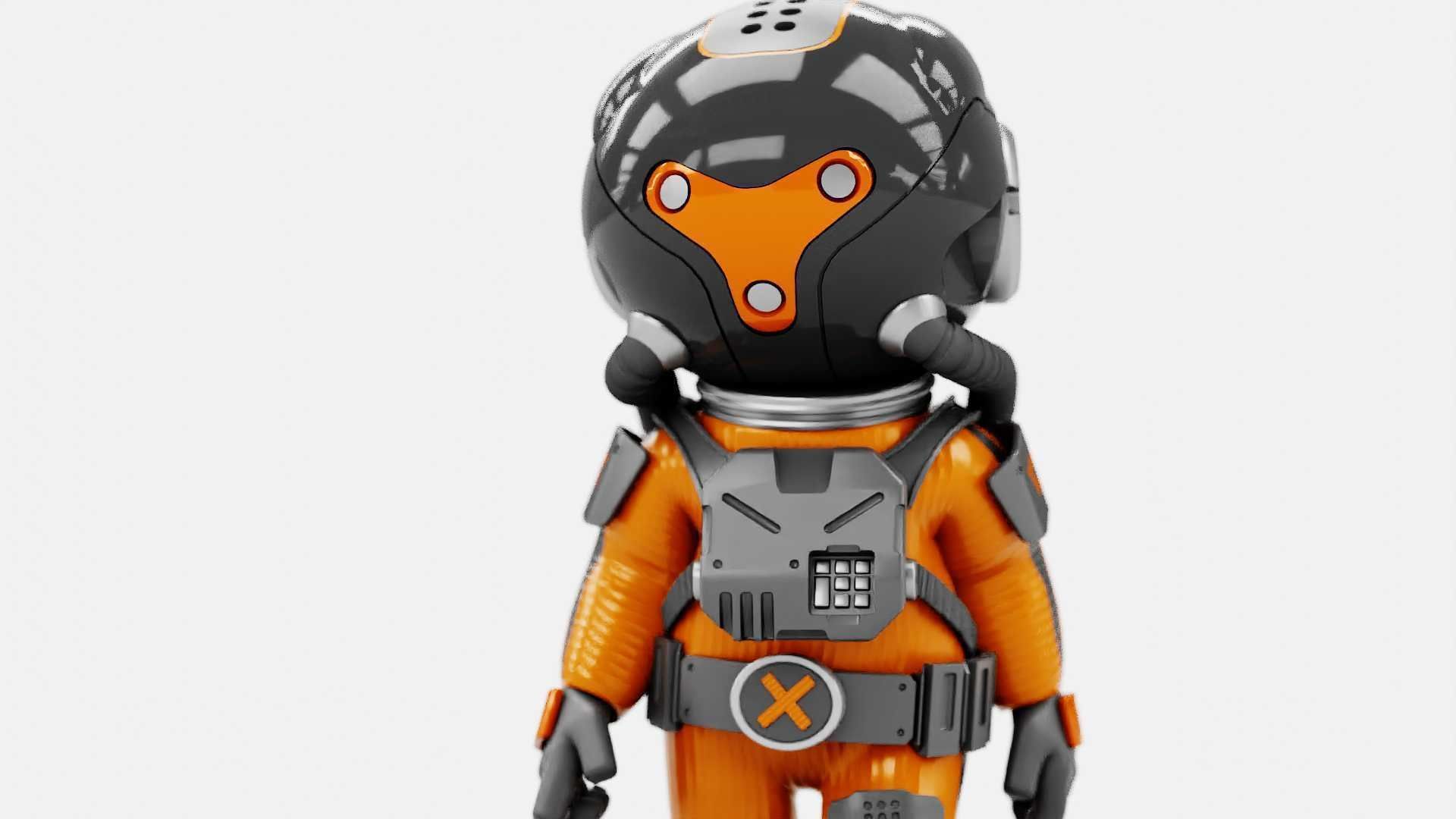 TOON  ASTRONAUT K-3000  RIGGED 3D model_1