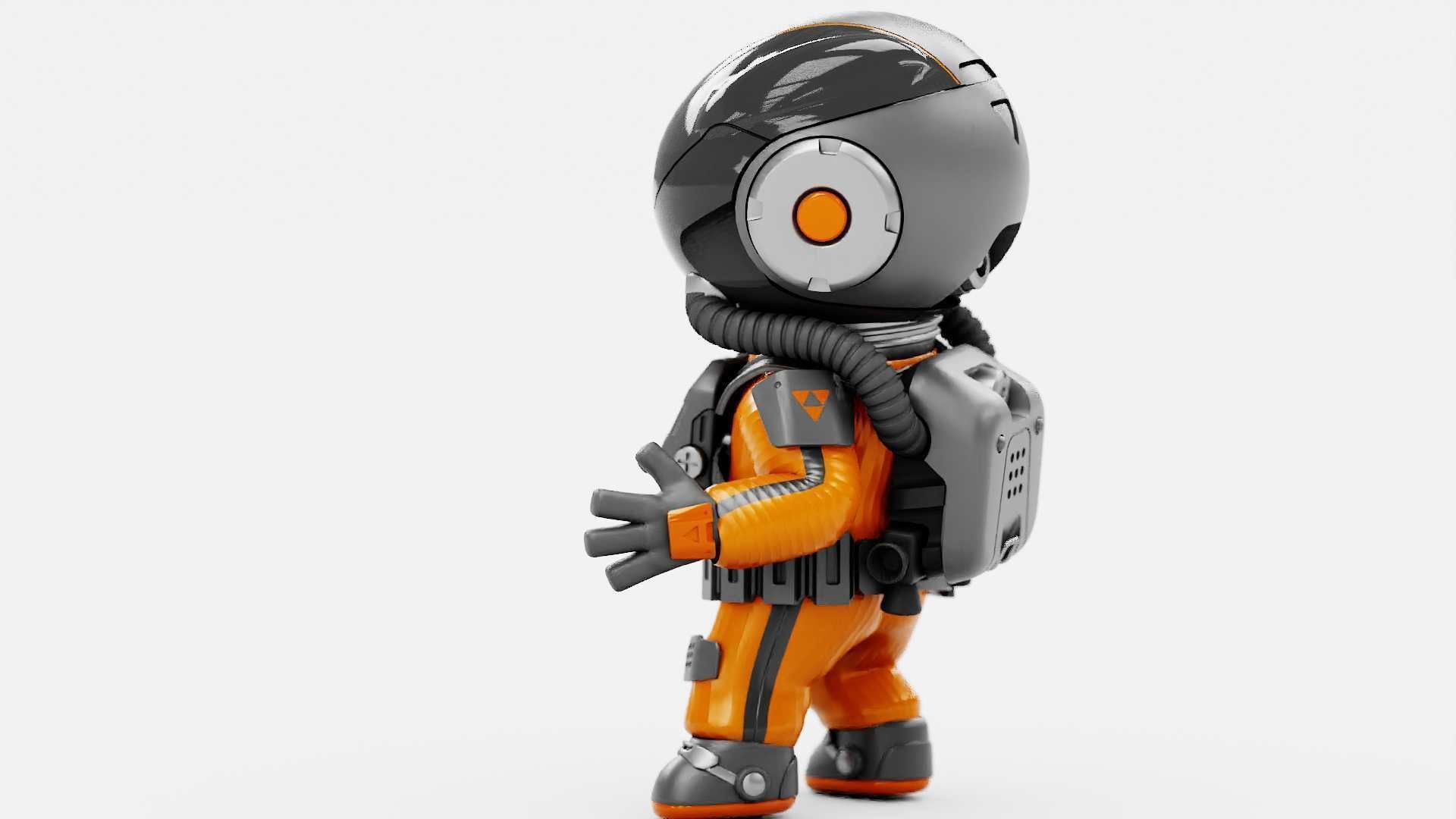 TOON  ASTRONAUT K-3000  RIGGED 3D model_28