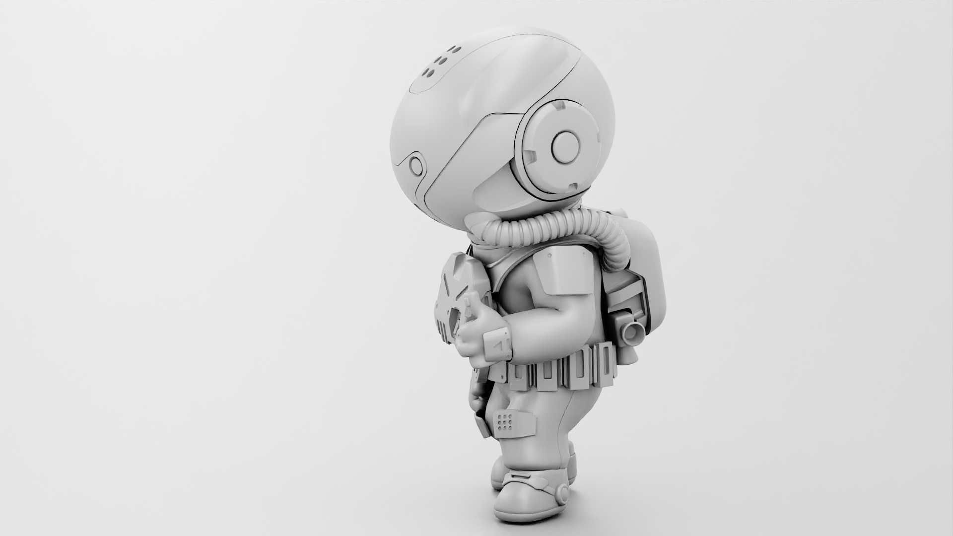 TOON  ASTRONAUT K-3000  RIGGED 3D model_32