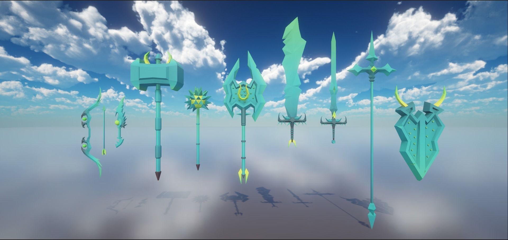 10 Demon Themed Weapons Low-poly 3D model_3