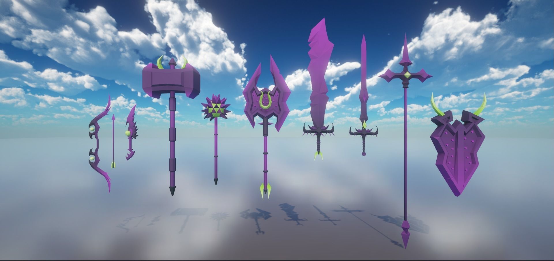 10 Demon Themed Weapons Low-poly 3D model_6