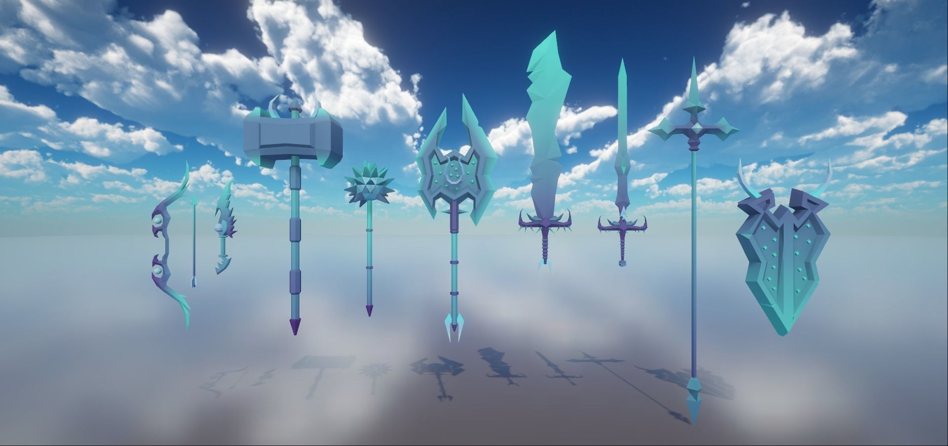 10 Demon Themed Weapons Low-poly 3D model_4
