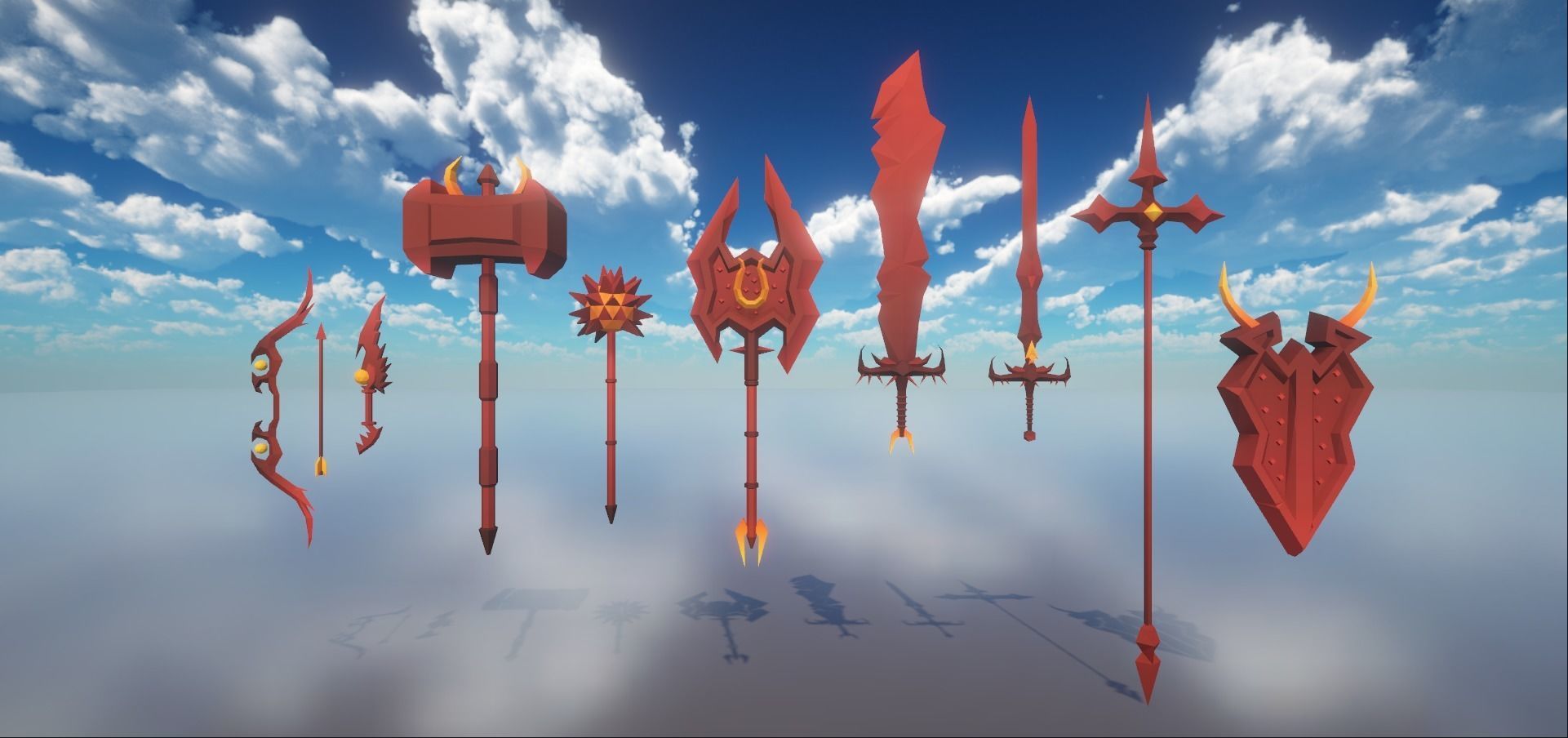 10 Demon Themed Weapons Low-poly 3D model_5