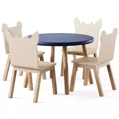 Nico Yeye Round Table and Animal Kids Chair