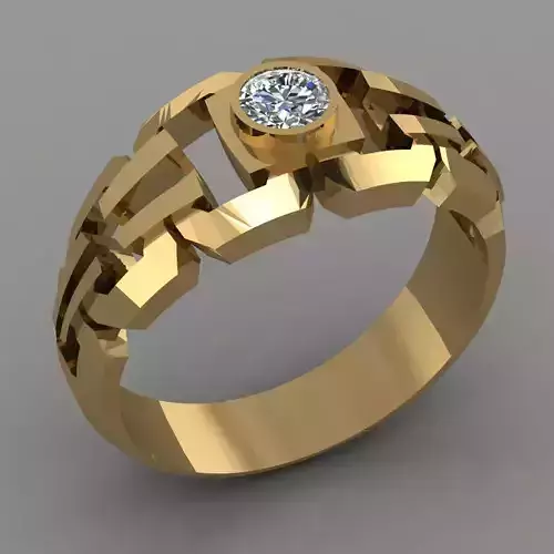 Gentlemens Delicate Diamond 3D Ring Model
