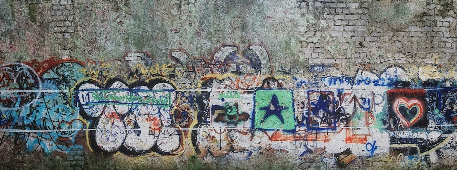 Street art wall Low-poly 3D model_1