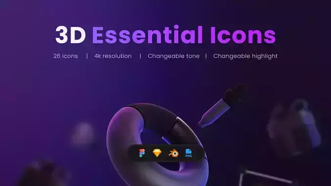 3D Essential Icons