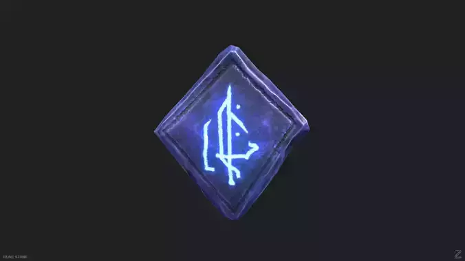 Rune stone Low-poly 3D model