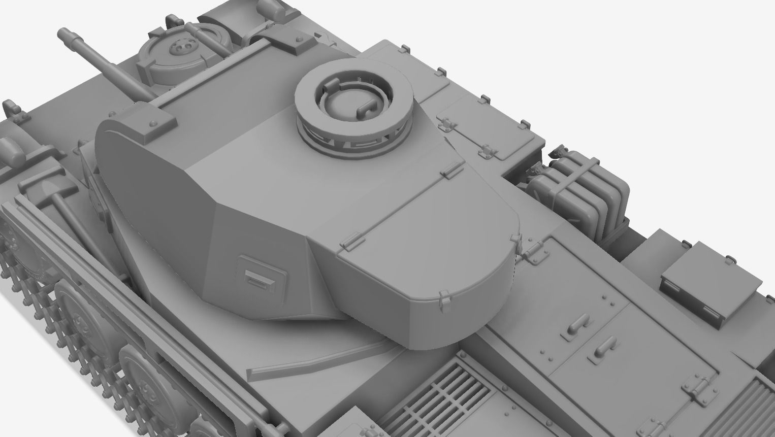 Panzerkampfwagen II Ausf F - Scale 1-100 3D print model_8