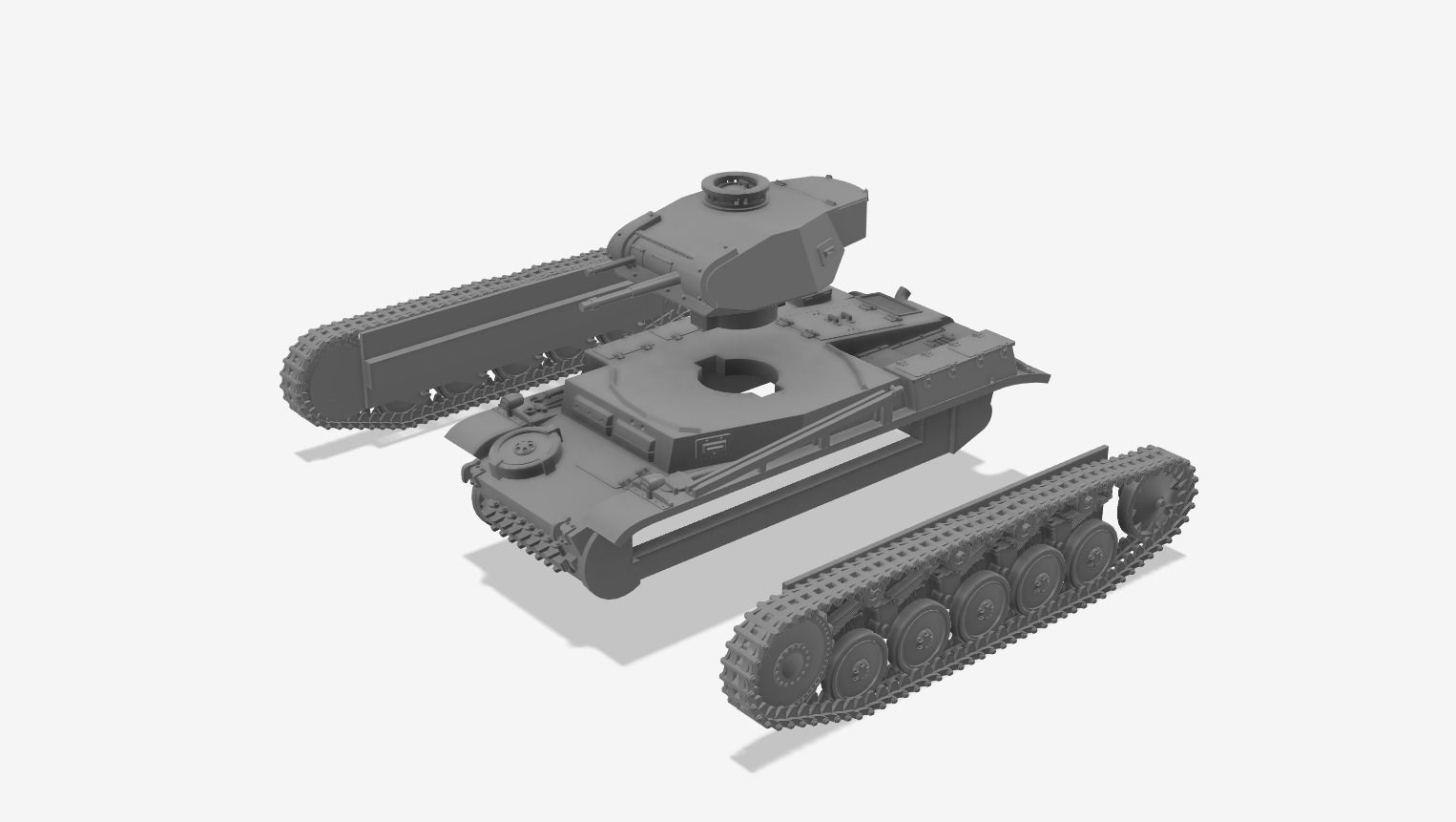 Panzerkampfwagen II Ausf F - Scale 1-100 3D print model_10