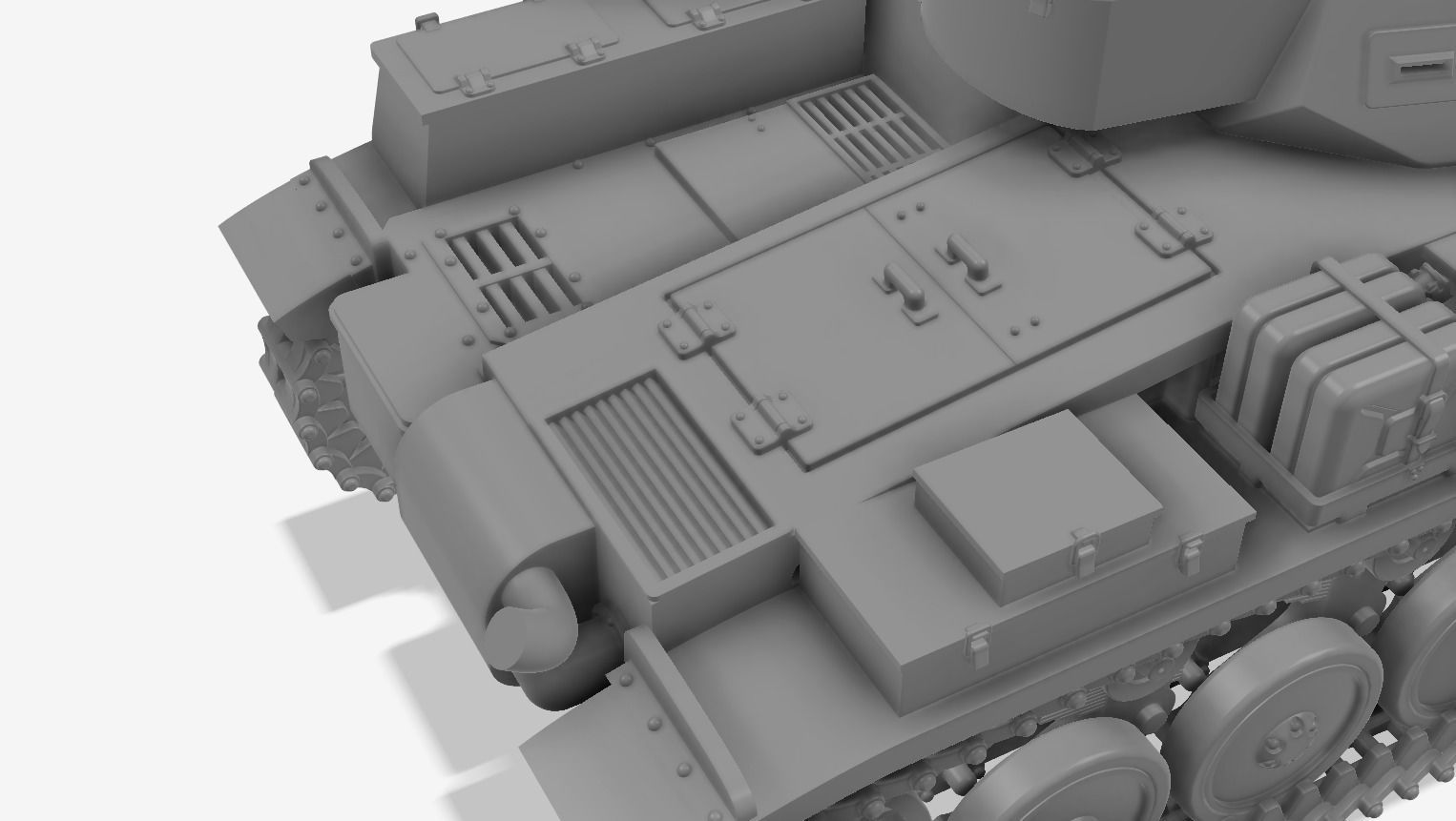 Panzerkampfwagen II Ausf F - Scale 1-100 3D print model_3