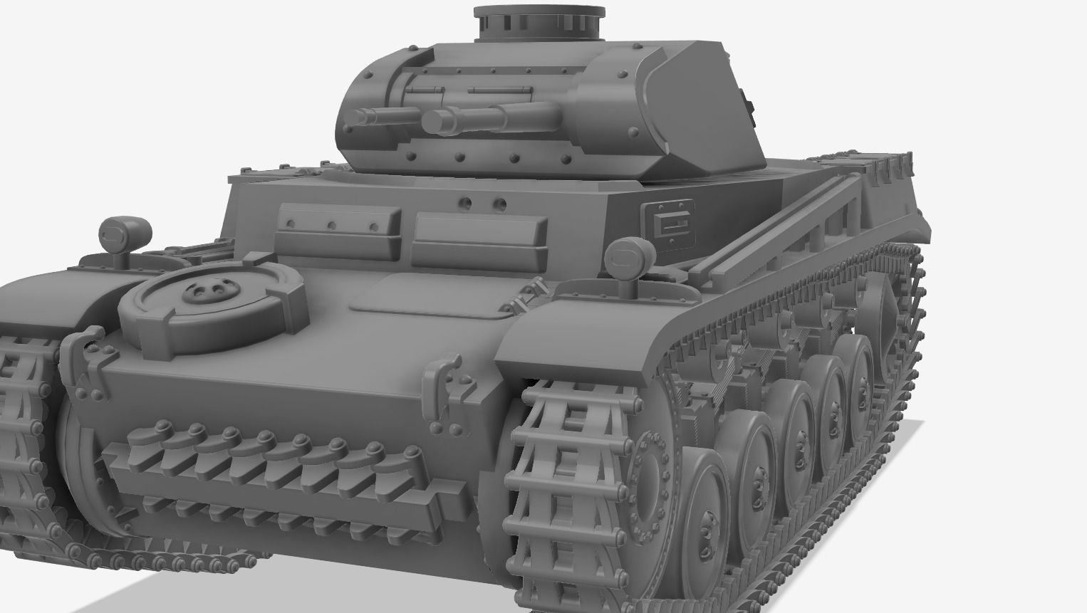 Panzerkampfwagen II Ausf F - Scale 1-100 3D print model_7