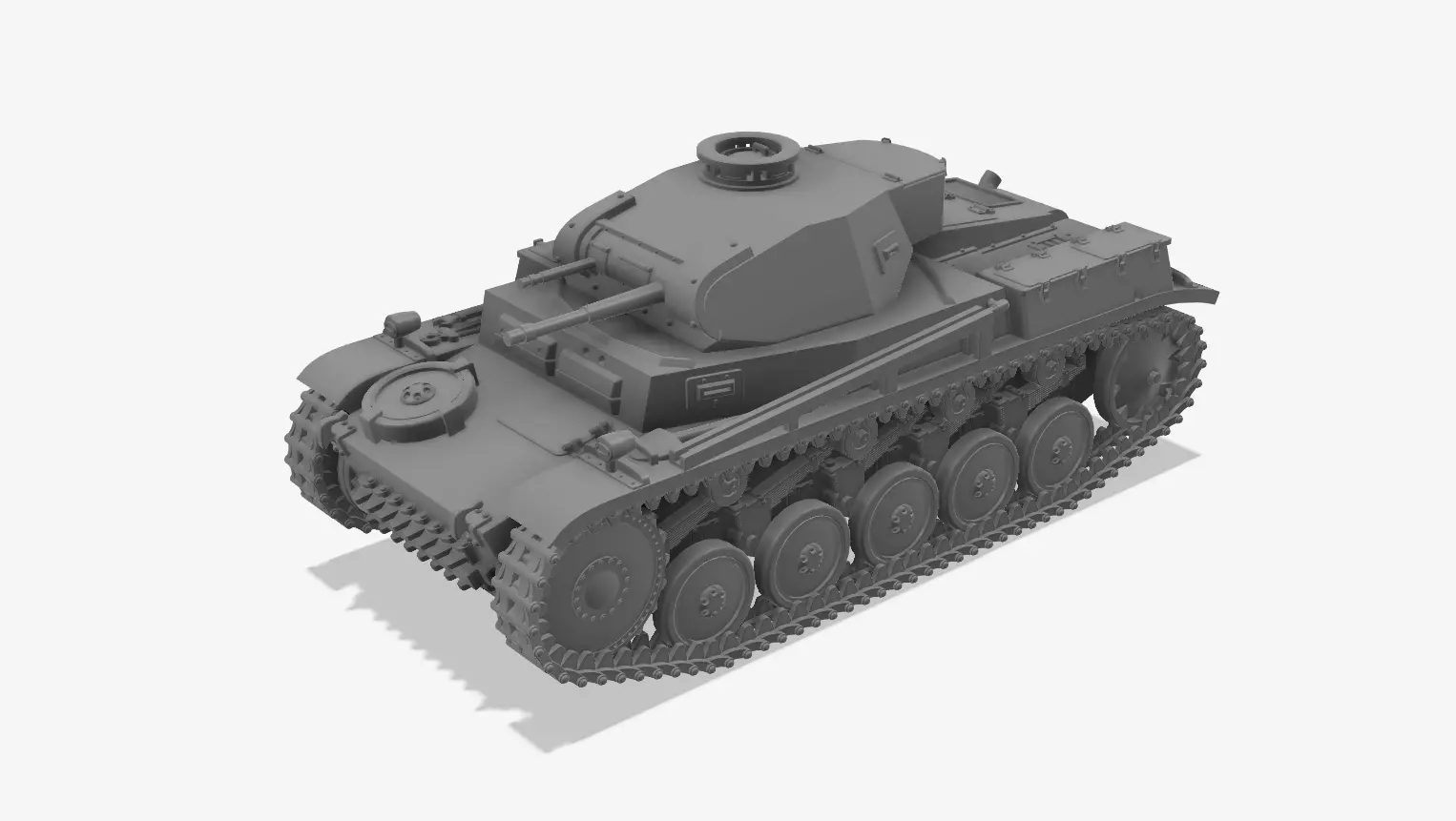 Panzerkampfwagen II Ausf F - Scale 1-100 3D print model_0