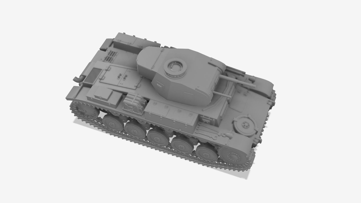 Panzerkampfwagen II Ausf F - Scale 1-100 3D print model_1