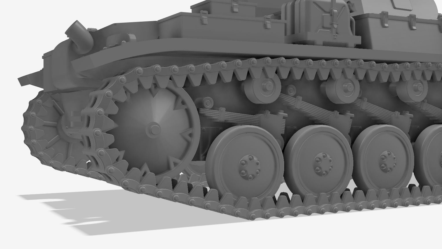 Panzerkampfwagen II Ausf F - Scale 1-100 3D print model_9