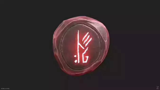 Rune stone Low-poly 3D model