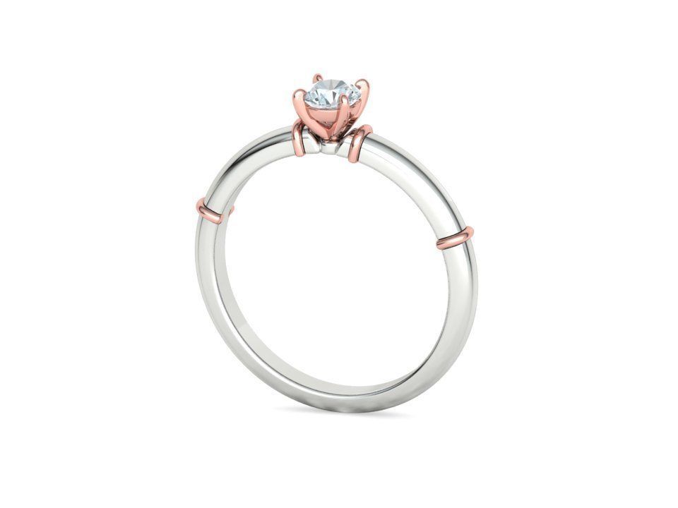 Engagement Solitaire Ring Promise Ring Own design 3dmodel 3D print model_32