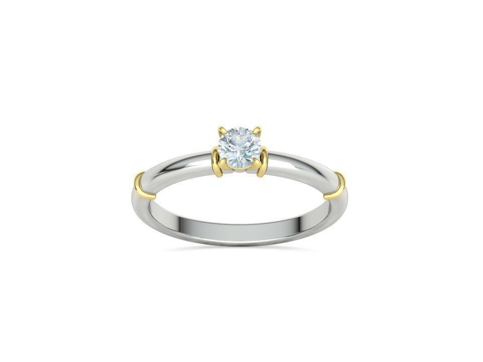 Engagement Solitaire Ring Promise Ring Own design 3dmodel 3D print model_25