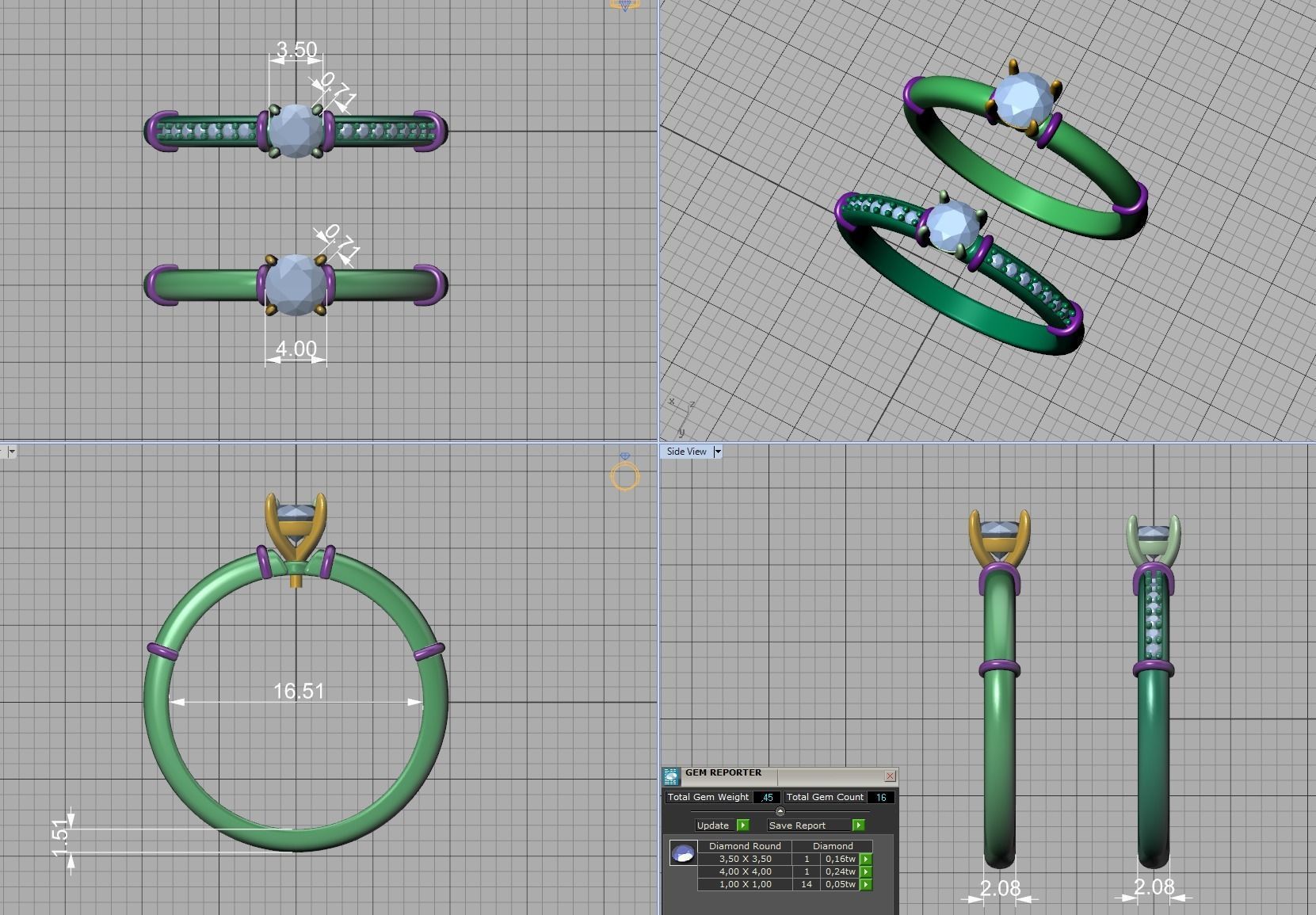 Engagement Solitaire Ring Promise Ring Own design 3dmodel 3D print model_10