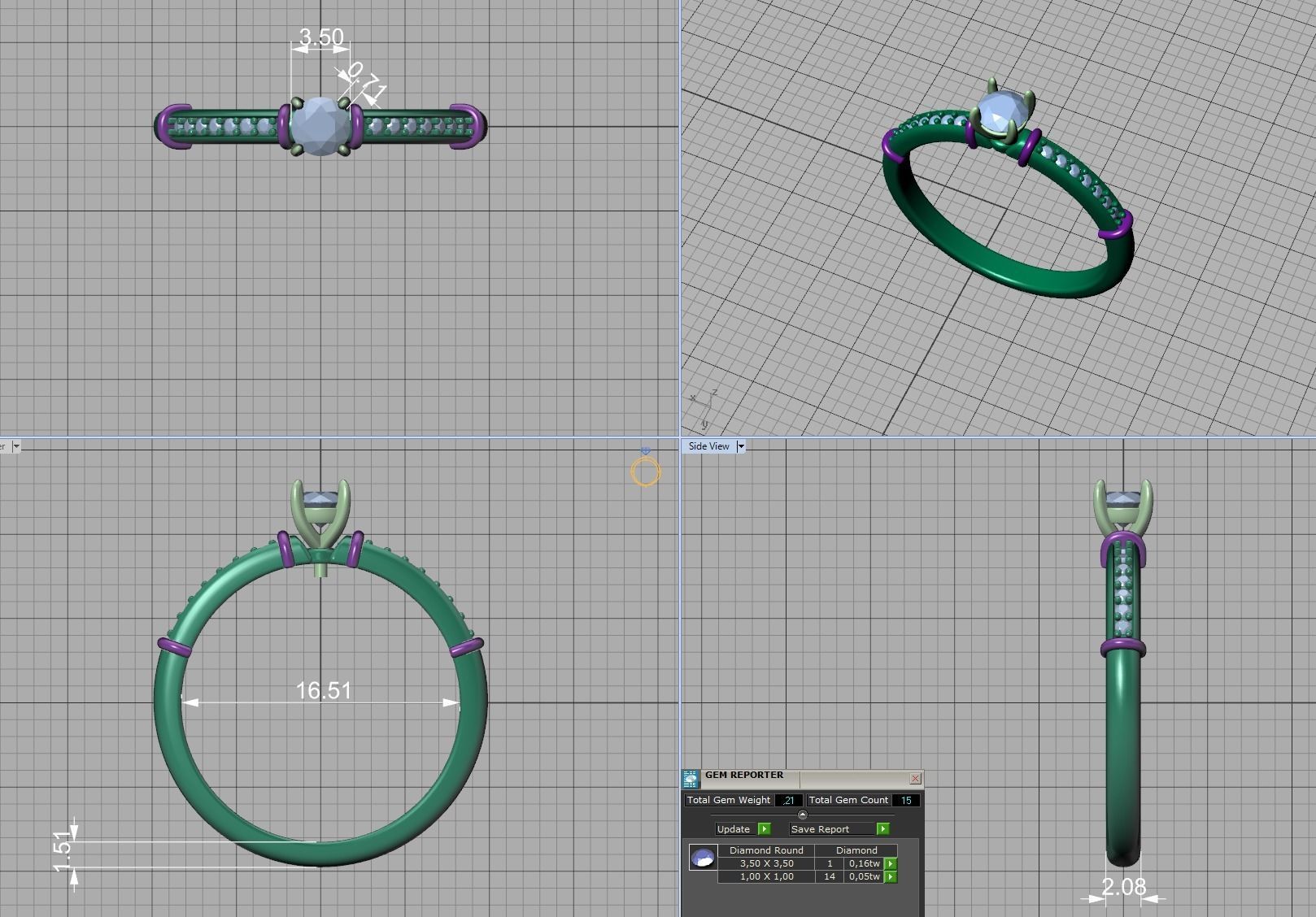 Engagement Solitaire Ring Promise Ring Own design 3dmodel 3D print model_12