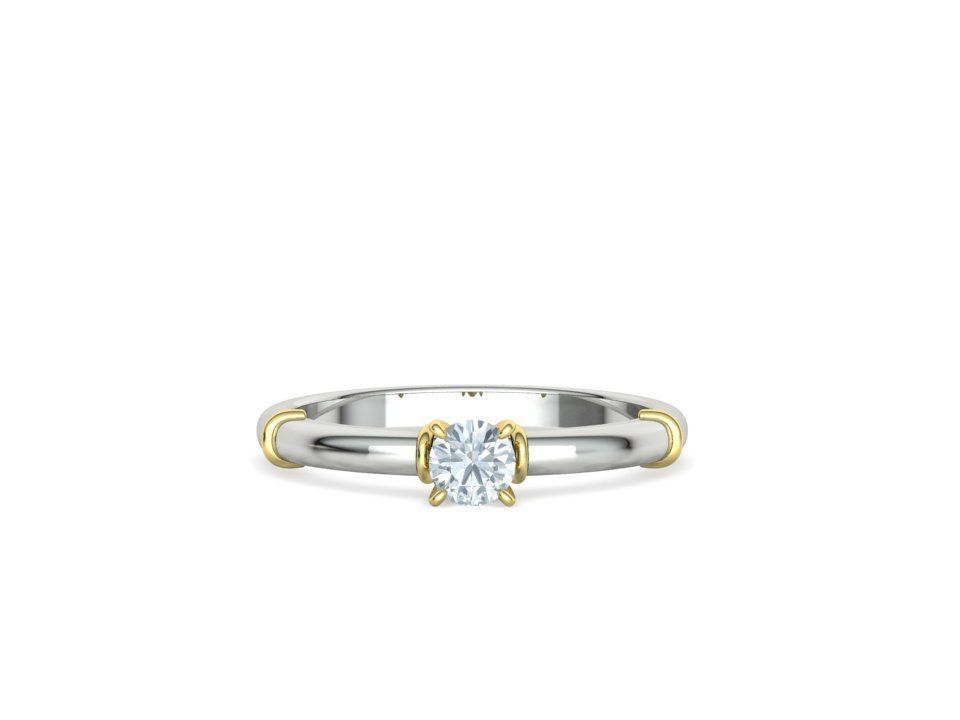 Engagement Solitaire Ring Promise Ring Own design 3dmodel 3D print model_7