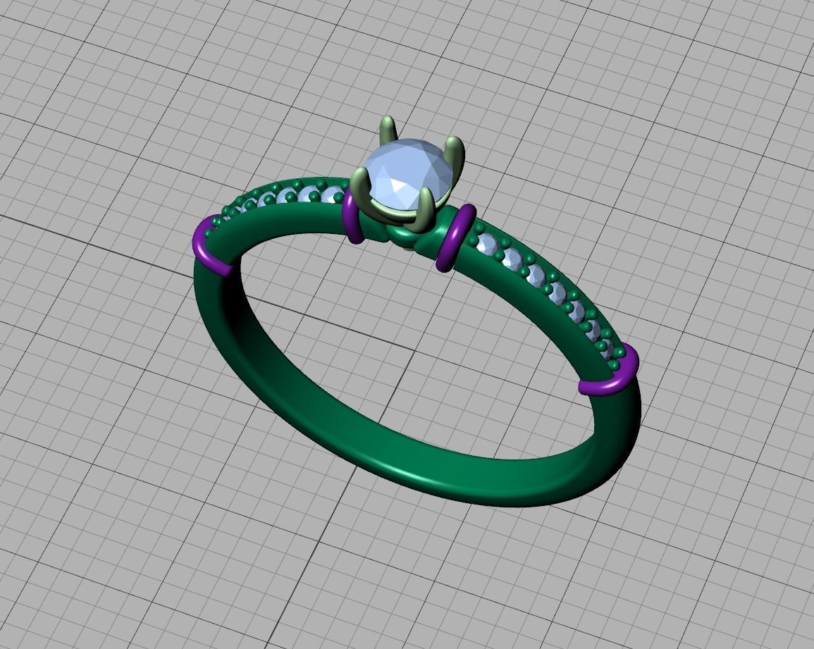 Engagement Solitaire Ring Promise Ring Own design 3dmodel 3D print model_19