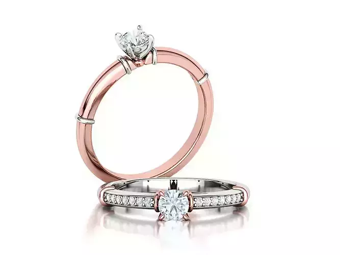 Engagement Solitaire Ring Promise Ring Own design 3dmodel 3D print model