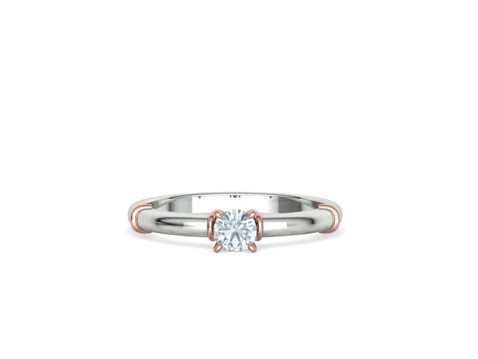 Engagement Solitaire Ring Promise Ring Own design 3dmodel 3D print model_6