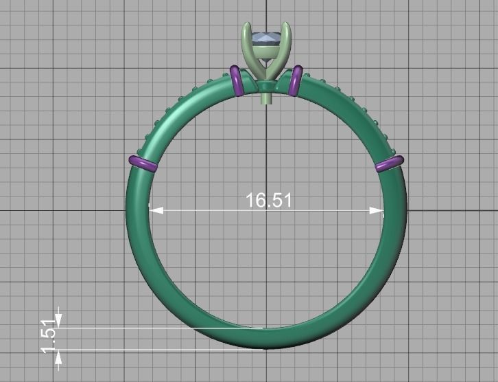 Engagement Solitaire Ring Promise Ring Own design 3dmodel 3D print model_36