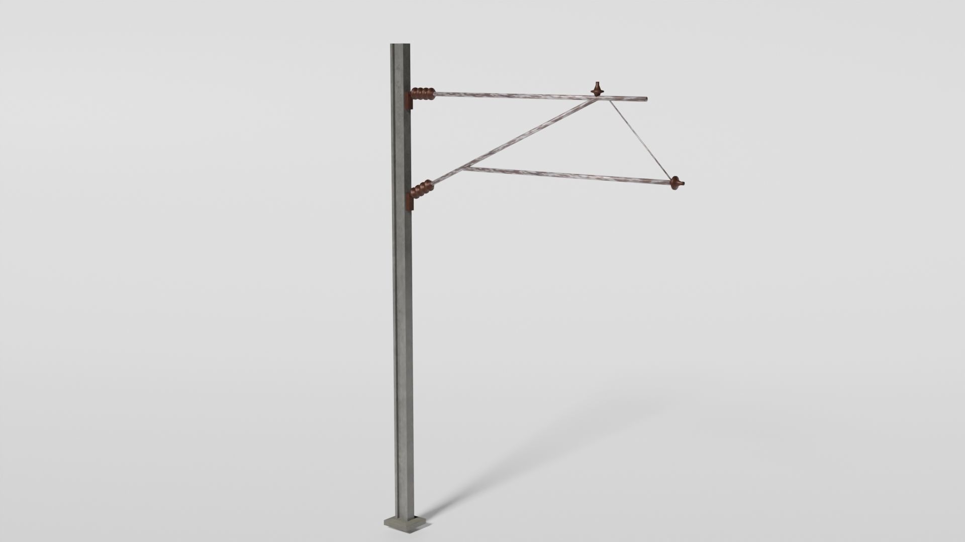  British catenary wire mast Low-poly 3D model_1