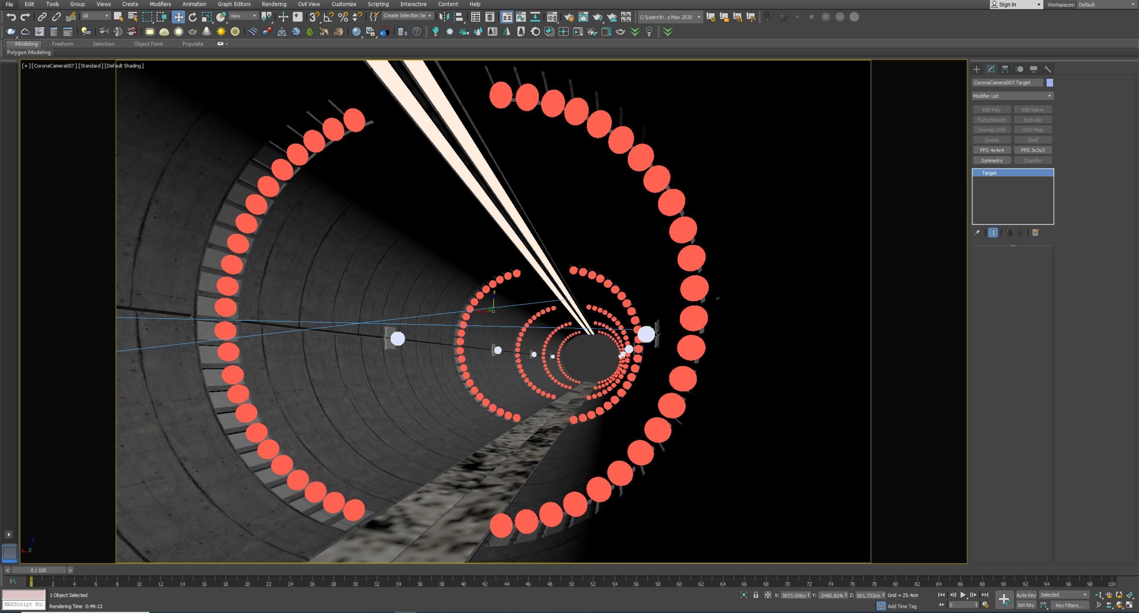 sci fi tunnel Low-poly 3D model_4